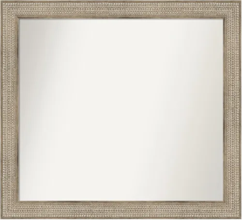 Miniatura 174 de Amanti Art Espejo de baño plateado para sobre fregadero, 26 x 26 pulgadas, espejo cuadrado de níquel pulido, marco de madera tradicional mediano, se