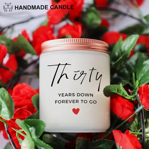 Miniatura 6 de Regalos de velas de aniversario de 30 años, el mejor regalo de 30 aniversario de boda, pareja, ella, él, esposa, marido, mujeres