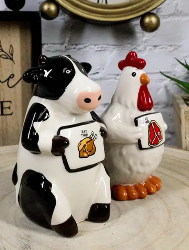 Miniatura 9 de Ebros Gift Holstein - Juego de cocteleras de cerámica para cocina y cocina, para organizar fiestas, aves de corral y ganado coleccionables