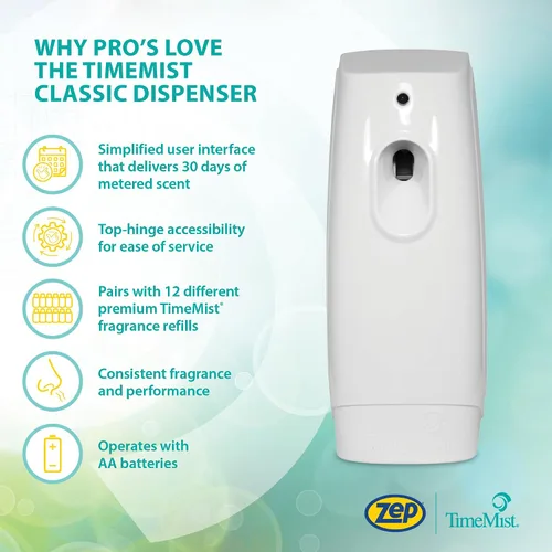 Miniatura 2 de TimeMist Classic Despachador de fragancia en aerosol medido 1047717 (1 Unidad) Ideal para baño, vestuario, sala de descanso y lavandería