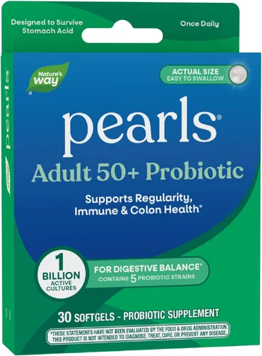 Nature's Way Pearls - Probióticos para adultos mayores de 50 años, probióticos para la salud digestiva* Apoya la regularidad, la salud inmunológica