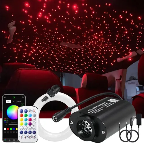 Miniatura 18 de AKEPO - Kit de luz musical RGBW de 6 W, tamaño mini, parpadeante, fibra óptica, controlada a través de aplicación, para el hogar y el automóvil, 600