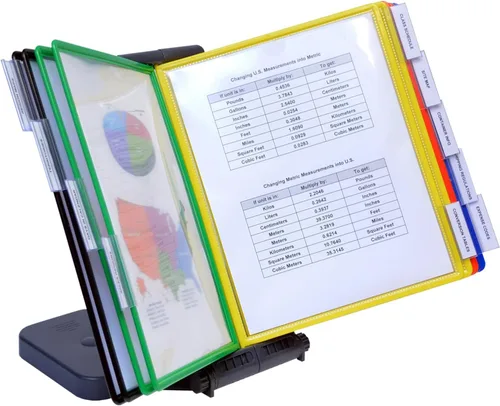 Miniatura 9 de Ultimate Office AdjustaView Organizador de escritorio de referencia de 10 bolsillos con bolsillos de carga fácil y base compacta y pesada para mayor