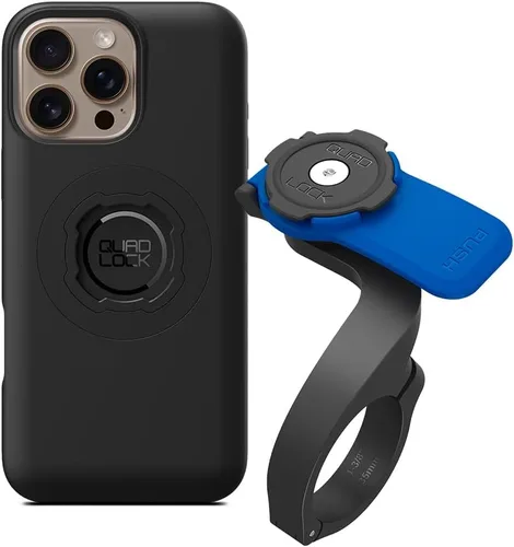 Quad Lock Soporte de teléfono para manillar delantero (V3) con funda para teléfono MAG para iPhone 16 Pro Max