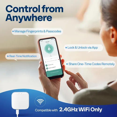 Miniatura 5 de VIVOHOME Cerradura de puerta de entrada sin llave con huella digital, cerrojo electrónico con teclado para puerta delantera, bloqueo automático, 2
