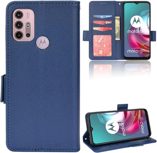 Miniatura 17 de Funda de piel sintética compatible con Motorola Moto E22 4G, funda de piel sintética compatible con Motorola Moto E22i 4G, color negro