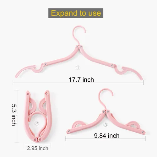 Miniatura 5 de YOUOWO 12 perchas de viaje con 24 clips, perchas plegables portátiles para ropa para bufandas, trajes, pantalones, camisas, calcetines, ropa