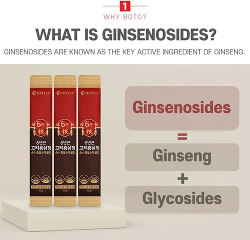 Miniatura 3 de BOTO 6 Year Korean Red Ginseng Extract Pure Stick Gold Korean Herbal Drink Stick 30 Sachets.