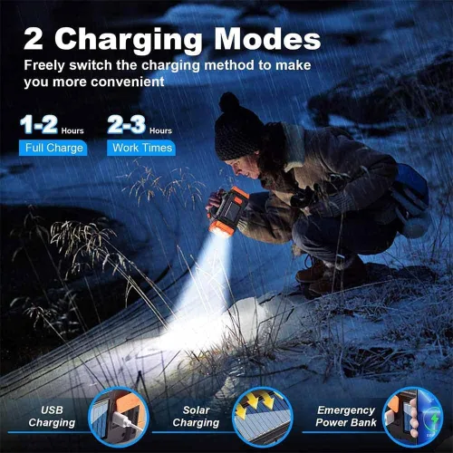 Miniatura 6 de Luz de Trabajo LED Premium de Alto Lúmenes – Linterna Multiusos con Características de Reflector y Farol - Linterna Solar Recargable Impermeable