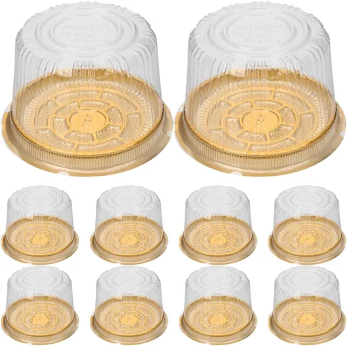 UPKOCH - Porta pasteles de plástico transparente con tapa, 6.10 x 4.92 x 7.08 pulgadas, contenedor individual para tartas para el hogar, fiesta,