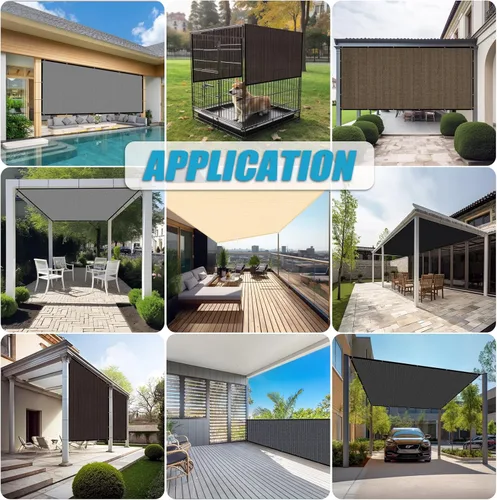Miniatura 6 de Amagenix GN04 - Toldo 90% pérgola de 5 x 6 pies, paño negro con ojales para jardín, patio, porche, grado comercial, 200 GSM, bridas para cables