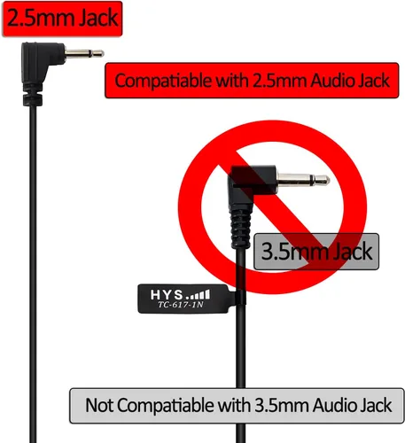 Miniatura 2 de HYS Receptor/escucha de 0.098 in solo auricular de tubo acústico de vigilancia hombro con un par de auriculares medianos (izquierdo y derecho)