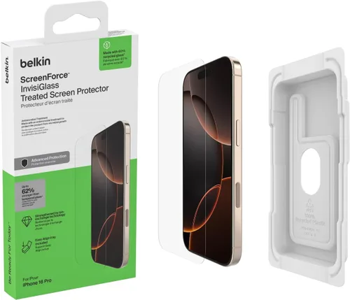 Miniatura 23 de Belkin ScreenForce InvisiGlass - Protector de pantalla de privacidad para iPhone 16 Plus, protección contra impactos resistente a los arañazos