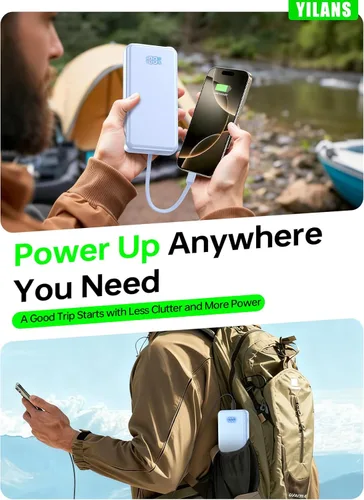 Miniatura 4 de Portable Charger,50000mAh Power Bank Built-in Cable, 22.5W PD USB C In & Out Fast Charging, External Battery Pack with 6 Output & 2 Input, Travel