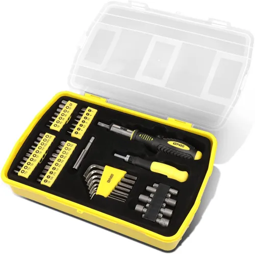 Miniatura 7 de DNA MOTORING Caja de herramientas de reparación de automóviles y hogar de 64 piezas, juego de herramientas de puntas de destornillador, juego