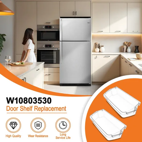 Miniatura 8 de Paquete de 2 contenedores de puerta de refrigerador mejorados W10803530 compatible con Whirlpool Refrigerador Puerta Estante Bin WRT311FZDW01