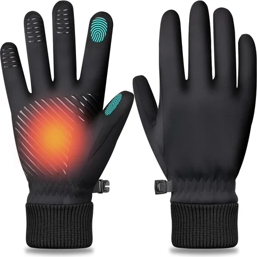 Guantes de invierno para hombres y mujeres en clima frío, guantes térmicos con dedos para pantalla táctil, guantes cálidos resistentes al agua para