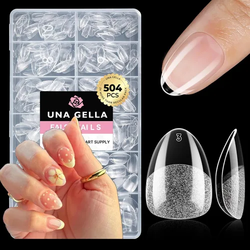 Miniatura 12 de UNA GELLA Puntas de uñas postizas extra cortas: 504 unidades de uñas cuadradas falsas preformadas XS, uñas cuadradas cortas a presión, puntas