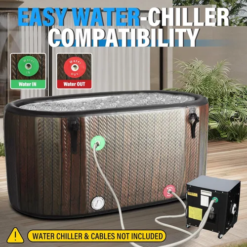 Miniatura 6 de AKSPORT Bañera de Baño de Hielo para Atletas, Bañera Inflable de Inmersión en Frío de 151 Galones Compatible con Enfriadores de Agua, Baño de Hielo