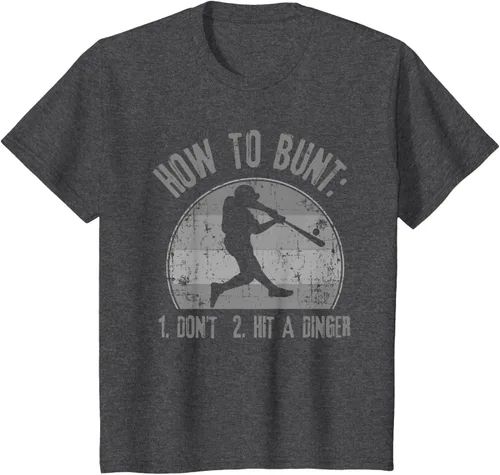 Miniatura 38 de Cómo Bunt Don't Hit A Dinger - Camiseta divertida de béisbol y sóftbol, Negro, S