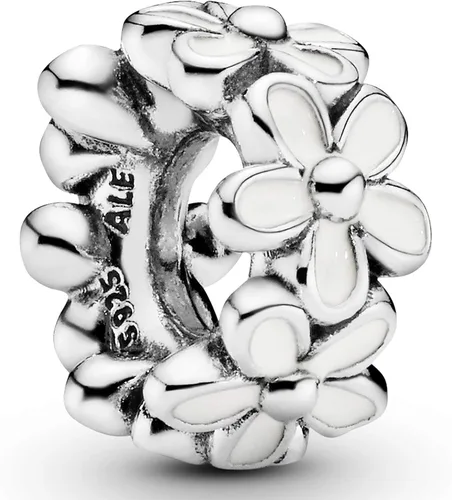 PANDORA Jewelry - Abalorio espaciador de margaritas blancas Impresionantes pulseras con dijes de flores Encanto perfecto para mamá, hermana, hija