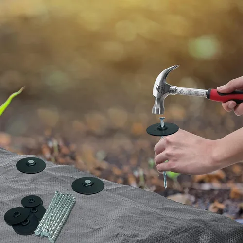 Miniatura 5 de Estacas de jardín con junta en espiral, clavos de acero galvanizado de 6 pulgadas para barrera de malas hierbas de jardín, grapas para fijar tela