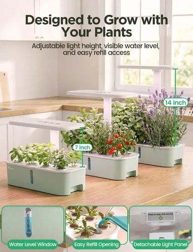 Miniatura 4 de Kits de Sistema de Cultivo Hidropónico LetPot LPH-Air, Jardín Interior Inteligente Controlado por APP y WiFi con Luz de Crecimiento Ajustable de 24W