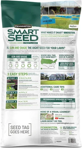 Miniatura 2 de Pennington Smart Seed - Mezcla de semillas para césped Sun and Shade 20 libras, Etiqueta Negra