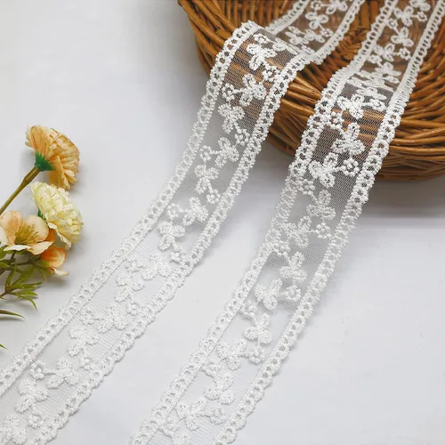 Miniatura 6 de FQTANJU Cinta de encaje de 10 yardas, cordón de costura con bordado de hilo dorado para costura, fabricación de ropa de manualidades, envoltura
