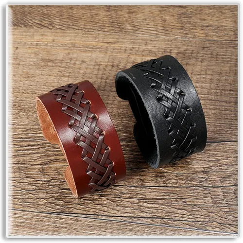 Miniatura 5 de Xusamss Pulsera de cuero trenzado vintage punk rock