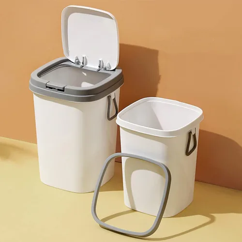Miniatura 9 de Cabilock Cubo de basura pequeño ampliamente utilizado en cocina, baño, oficina, plástico fácil de usar