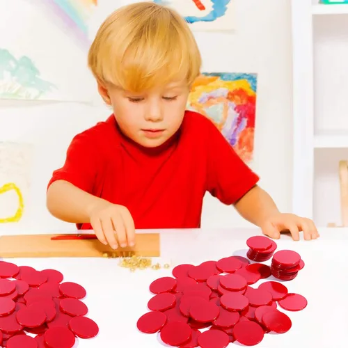 Miniatura 6 de Coopay 300 discos de plástico para contadores de aprendizaje, discos de conteo de fichas de bingo para práctica de matemáticas y fichas de póquer, 1