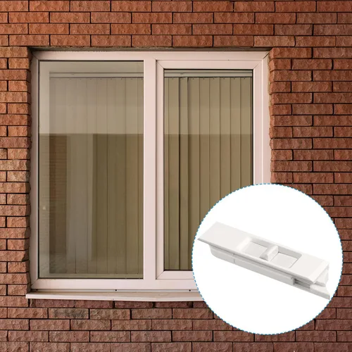 Miniatura 7 de Jetec 20 pares de pestillos inclinables de plástico blanco para construcción, pares de pestillos deslizantes con resorte para ventana corrediza