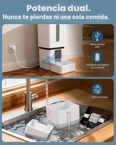 Miniatura 8 de Comedero automático para perros de razas grandes con cámara - 12L/50 tazas, control de aplicación WiFi 5G, dispensador de alimentos para perros