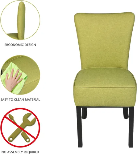 Miniatura 4 de LUCKYERMORE Juego de 2 sillas de comedor tapizadas, sillas de comedor de cocina sin brazos, silla Parsons con respaldo alto de piel sintética