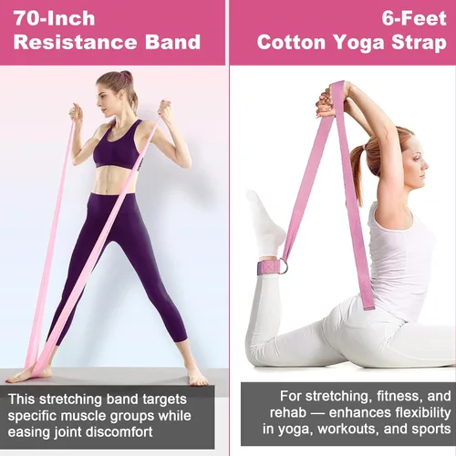 Miniatura 7 de Kit de pilates, equipo de pilates para entrenamiento en casa, juego de pilates para mujer con anillo de pilates de 13 pulgadas y bola, cinturón