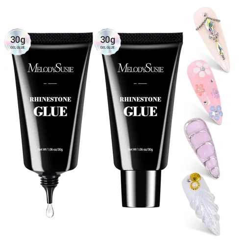 Miniatura 10 de MelodySusie Juego de Pegamento de Pedrería para Uñas, Diseño de Arte de Uñas en Gel 3D Pegamento Adhesivo Fuerte para Gemas de Uñas para Dijes Gemas