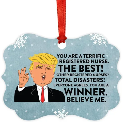 Miniatura 58 de Andaz Press Presidente Donald Trump Fancy Frame Recuerdo Adorno de Navidad Regalo de broma Ejecutivo de Cuenta, 1 paquete, Divertidas Ideas