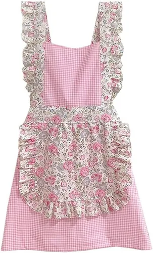 Miniatura 8 de Pañuelo con estampado floral, encantador, vintage, divertido, delantales para mujeres, niñas, pastel, jardín, pintura, delantales, diadema Delantal 7