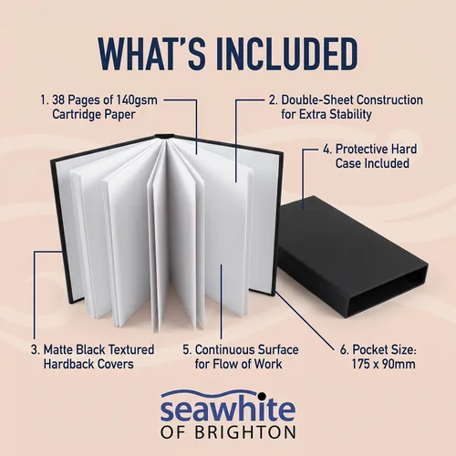 Miniatura 6 de Seawhite Pocket Concertina Sketchbook in Case 7x3.5 in (175mm x 90mm)