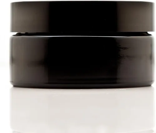 Miniatura 17 de Infinity Jars Tarro con tapa de rosca de 6.8 fl oz (6.76 fl oz) negro ultravioleta recargable estilo cosmético botella de viaje tarro de vidrio