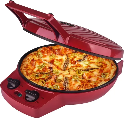 Miniatura 9 de Courant Máquina de pizza, olla para pizza de 12 pulgadas y máquina de calzone, con control de temporizador y temperatura, horno de pizza de 1440