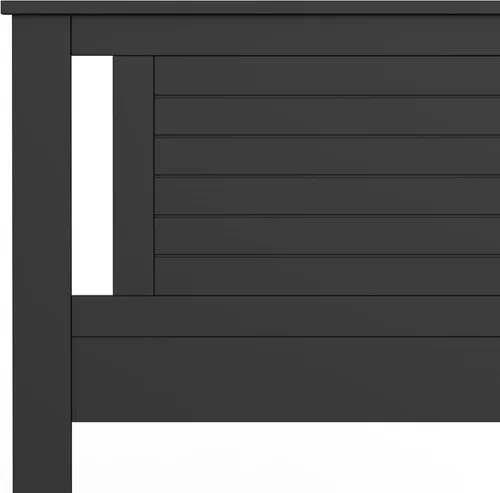 Miniatura 8 de ComfIQ Serene - Cabecero de panel de madera maciza con puntuación horizontal, tamaño individual, negro, fácil montaje, materiales de calidad