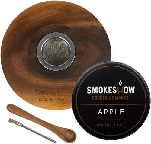 Miniatura 10 de Smokeshow - Ahumador de cóctel de madera de nogal de alta calidad. Ideal para whisky y moda antigua. Recubierto con cera de abeja natural segura
