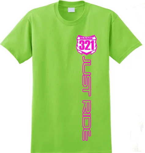 Miniatura 5 de JUST RIDE Motocross Número Placa Camisa MX Moto Personalizada Kawi Verde Lima KX