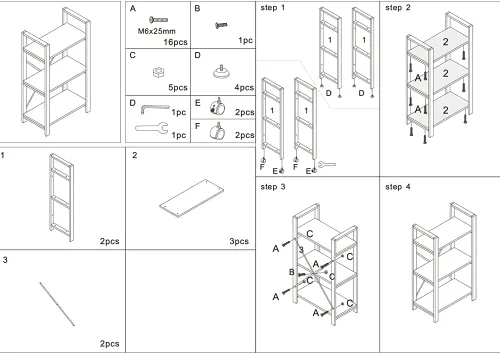 Miniatura 8 de AZ L1 Life Concept Mesa auxiliar de cocina con 3 niveles para horno de microondas, estación de trabajo con ruedas, 23.7 pulgadas