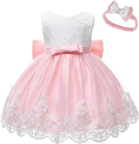 Miniatura 2 de Vestidos de encaje con tutú bordado para niñas pequeñas de 0 a 6 años