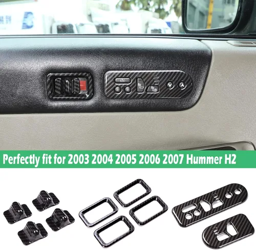 Miniatura 6 de PIUGILH Kit de Acabado de Decoración Interior de 24 Piezas Juego Completo para Hummer H2 2003-2007, Pegatina del Panel de Navegación del Tablero