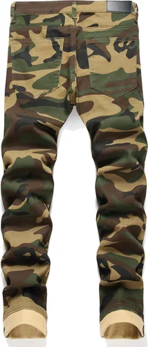Miniatura 2 de RXXKKK Jeans Flex de ajuste regular de color de contraste para hombre