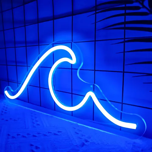 Miniatura 2 de Letrero de neón ondulado para decoración de pared, regulable, luces de noche, letrero de ondas LED, letrero de neón para sala de estar, dormitorio